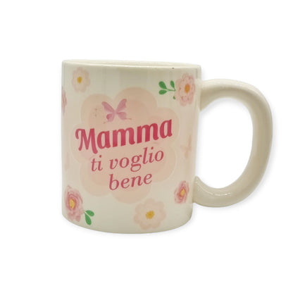 Fantastica tazza in ceramica bianca di altissima qualità. Design con margherite e scritta "Casa è dove c'è la Mamma". Ottima idea regalo per la festa della mamma. Retro