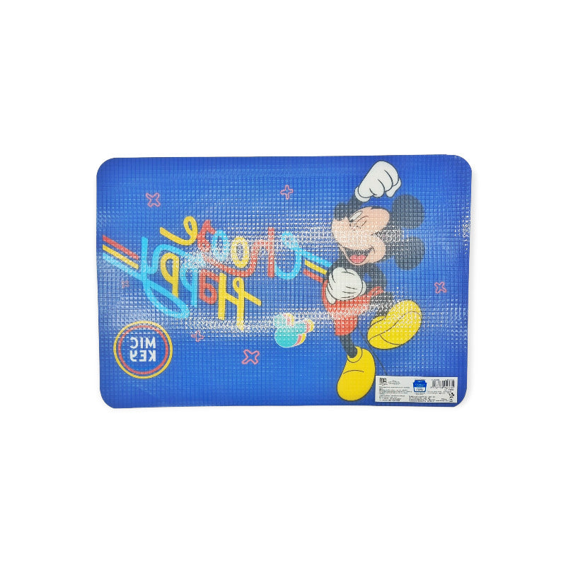 Fantastica tovaglietta in Pvc completamente antimacchia ed anti stiro. Design di colore blu con il disegno di Mickey Mouse e la scritta "Choose Happy". Ottima per la colazione. Retro